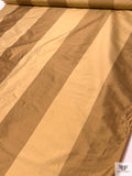 Bold Striped Yarn-Dyed Silk Shantung - Antique Copper Gold
