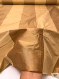 Bold Striped Yarn-Dyed Silk Shantung - Antique Copper Gold
