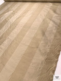 Bold Striped Yarn-Dyed Silk Shantung - Brandon Beige / Shaker Beige