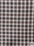 Hazy Plaid Yarn-Dyed Silk Taffeta - Dark Brown / Grey / Ivory