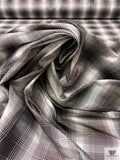 Hazy Plaid Yarn-Dyed Silk Taffeta - Dark Brown / Grey / Ivory