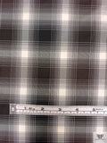 Hazy Plaid Yarn-Dyed Silk Taffeta - Dark Brown / Grey / Ivory