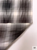 Hazy Plaid Yarn-Dyed Silk Taffeta - Dark Brown / Grey / Ivory