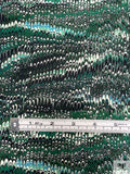 Ripple Wave Matte-Side Printed Silk Charmeuse - Greens / Black / Off-White