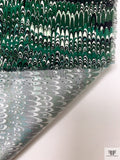 Ripple Wave Matte-Side Printed Silk Charmeuse - Greens / Black / Off-White