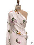 Floral Printed Matte-Side Printed Silk Charmeuse - Off-White / Green / Yellow / Orchid / Orange