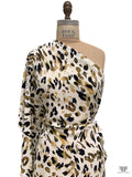 Animal Pattern Brushstrokes Matte-Side Printed Silk Charmeuse - Olive-Gold / Black / Off-White