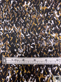 Cluster Graphic Printed Lightweight Silk Charmeuse - Ochre / Black / White