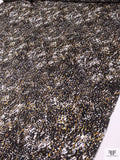 Cluster Graphic Printed Lightweight Silk Charmeuse - Ochre / Black / White