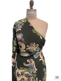 Paisley Matte-Side Printed Silk Charmeuse - Forest Green / Greens / Tan / Brown