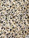 Animal Pattern Brushstrokes Printed Silk-Cotton Mikado - Olive-Gold / Black / Off-White