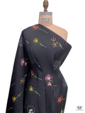 Specimen Floral Printed Silk Faille - Black / Green / Multicolor