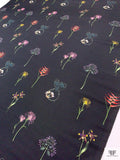 Specimen Floral Printed Silk Faille - Black / Green / Multicolor