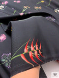Specimen Floral Printed Silk Faille - Black / Green / Multicolor