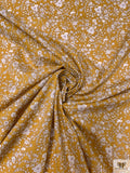 Italian Floral Printed Cotton Tawny Lawn - Mustard / White