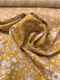 Italian Floral Printed Cotton Tawny Lawn - Mustard / White