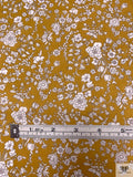 Italian Floral Printed Cotton Tawny Lawn - Mustard / White