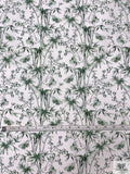 Bamboo Butterfly Toile Printed Cotton Lawn - Irish Green / White