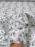 Bamboo Butterfly Toile Printed Cotton Lawn - Irish Green / White