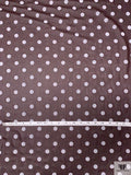 Flocked Polka Dot Polyester Chiffon - Brown / White