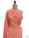 Flocked Polka Dot Polyester Chiffon - Peach / Coral
