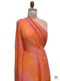 Splatter Printed Crinkled Rayon Chiffon - Orange / Pink / Yellow