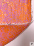 Splatter Printed Crinkled Rayon Chiffon - Orange / Pink / Yellow