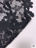 Floral Novelty Guipure Lace Trim - Black