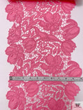 Floral Embroidered and Lightly Corded Novelty Trim - Bubblegum Pink