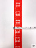 Crochet-Look Geometric Guipure Lace Trim - Fire Orange