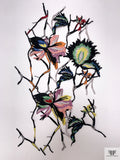 Vine Floral Embroidered Guipure-Like Applique - Multicolor