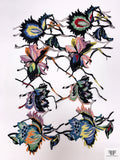Vine Floral Embroidered Guipure-Like Applique - Multicolor