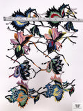Vine Floral Embroidered Guipure-Like Applique - Multicolor