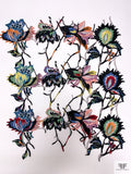 Vine Floral Embroidered Guipure-Like Applique - Multicolor