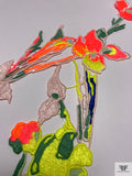 Floral Guipure-Like Applique - Neon Multicolor