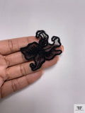 Small Lily Embroidered Organza Applique Set - Black