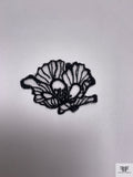 Blooming Poppy Embroidered Organza Applique Set - Black / White