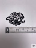 Blooming Poppy Embroidered Organza Applique Set - Black / White