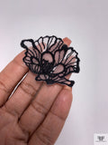 Blooming Poppy Embroidered Organza Applique Set - Black / White