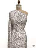 Fluid Malachite Printed Soft Rayon Jersey Knit - Grey / Light Ivory