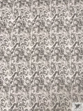 Fluid Malachite Printed Soft Rayon Jersey Knit - Grey / Light Ivory