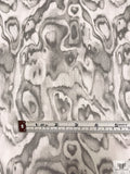 Fluid Malachite Printed Soft Rayon Jersey Knit - Grey / Light Ivory