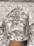 Fluid Malachite Printed Soft Rayon Jersey Knit - Grey / Light Ivory