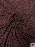 Ditsy Rings Printed Soft Rayon Jersey Knit - Rust / Black