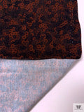 Ditsy Rings Printed Soft Rayon Jersey Knit - Rust / Black