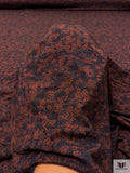 Ditsy Rings Printed Soft Rayon Jersey Knit - Rust / Black