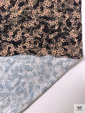 Ditsy Rings Printed Soft Rayon Jersey Knit - Light Peach / Black