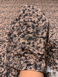 Ditsy Rings Printed Soft Rayon Jersey Knit - Light Peach / Black