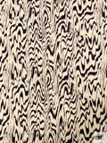 Hazy Ripple Printed Soft Rayon Jersey Knit - Creamy-Beige / Black / Blue