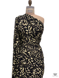 Hazy Ripple Printed Soft Rayon Jersey Knit - Black / Chartreuse / Creamy-Beige